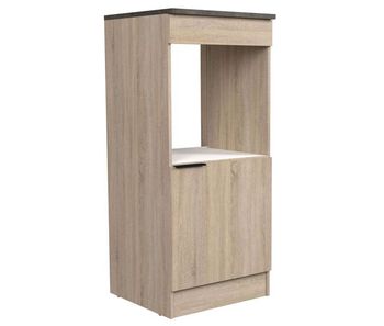 Columna cocina arko estilo industrial en color roble áspero y negro con 1 puerta y 1 hueco para el horno 60x141x60 cm