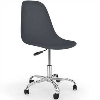 Silla De Oficina Con Ruedas - Silla De Escritorio Giratoria  - Denisse Gris Oscuro