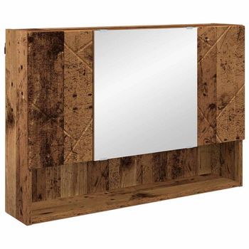 Armario Con Espejo Con Puerta Madera Vieja 80 X 17 X 55 Cm Vidaxl