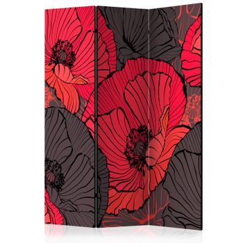 Biombo - Pleated Poppies (135x172 Cm)