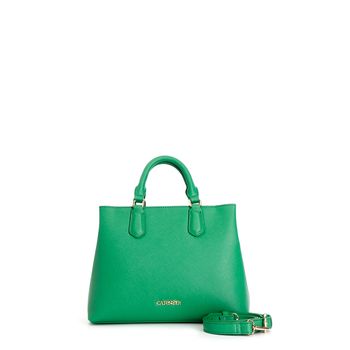 bolso baúl de material con efecto saffiano green taglia unica