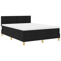 cama box spring led con tiras led negro 160 x 200 cm tela vidaxl
