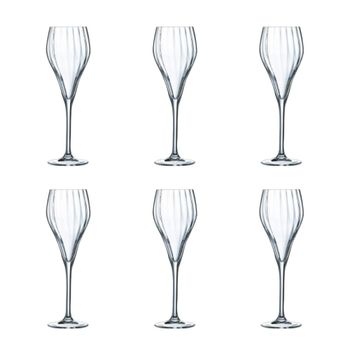 Juego de 6 copas flauta cristal 16 cl