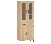 aparador alto - mueble de almacenamiento madera contrachapada color roble 695x34x180 cm es821