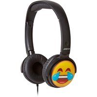 gv-emj12 earmojis laughing face kids headphones - black black