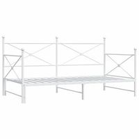 divan con nido sin colchon blanco 100x190 cm acero vidaxl