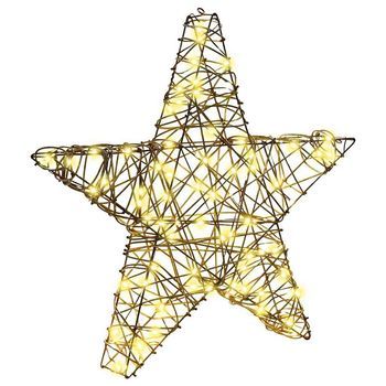 Estrella 3d 50 Led Cálido 55 X 52.5 X 9 Cm Ratán Vidaxl