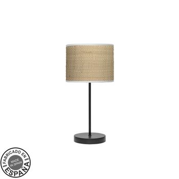 Sobremesa moda 1xe14 negro/cañizo claro 42x17x17cm