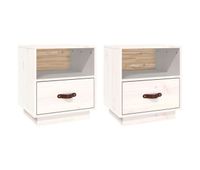 vidaxl mesitas de noche 2 uds madera maciza pino blanco 40x34x45 cm