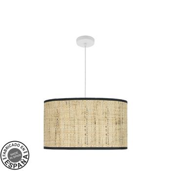 Colgante moda 3xe27 blanco/cañizo oscuro regx50x50cm c/difusor