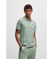 boss para hombre 50538191 polo de algodon con jacquard circular verde xl casual manga corta