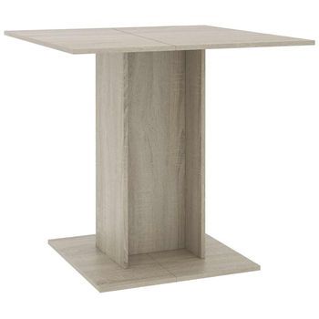 Mesa De Comedor | Mesa De Cena De Madera Contrachapada Color Roble 80x80x75 Cm
