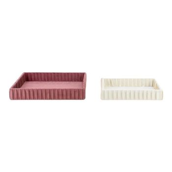 Juego de 2 bandejas para joyas de terciopelo plisado