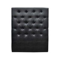 cabecero de cama acolchado 90 cm deco en pvc - negro