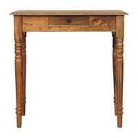 escritorio de madera maciza mueble artesanal con patas torneadas de estilo roble