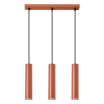 Lámpara colgante vaza rojo, 3 luces