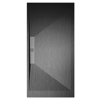 plato de ducha pizarra edis antracita  80x90 cm rejilla inox