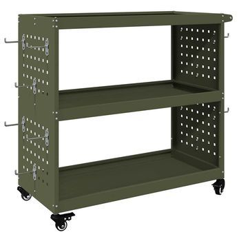 Carro De Herramientas Con Estante Verde Oliva 75 X 35 X 73 Cm Vidaxl