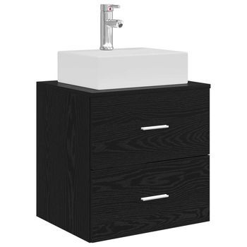 Vanidad Con Lavabo De Pared Roble Negro 49,5 X 41 X 62,5 Cm Vidaxl