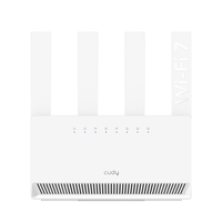 cudy router wifi 7 gigabit dual band be3600 - velocidad hasta 1000mbps - 4 puertos - 4 antenas fijas de 5dbi - tecnologia mu-mim