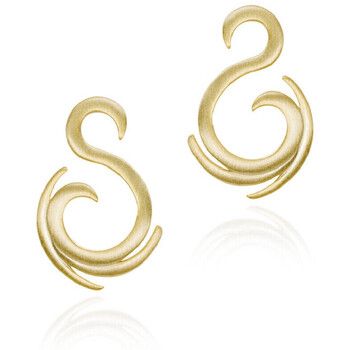Jorge Revilla Pendientes Pendientes orgánicos en forma de S de plata con baño de oro 18k para mujer