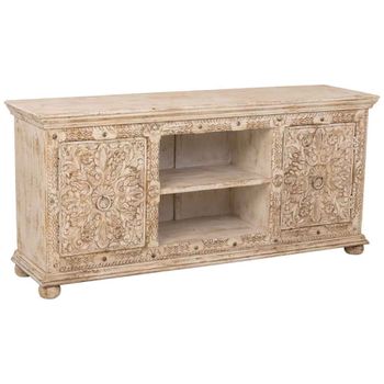 Aparador de madera beige  165x45x76