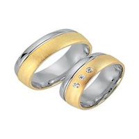 alianzas 18 quilates oro amarillo-blanco 3 diamantes
