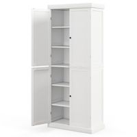 costway aparador alacena con 4 puertas y 6 estantes armario de almacenamiento de madera para cocina comedor sala de estar 76 x 40 x 1845 cm blanco