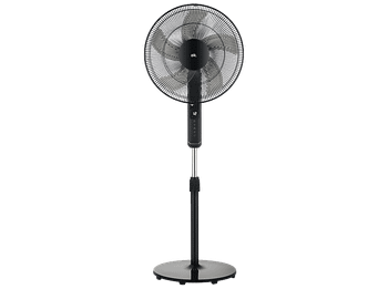 Ventilador de pie - ok. OSF 451226 ES, 33W, 12 Velocidades, Temporizador 12h, Motor DC Inclinación y Altura Ajustable, Negro