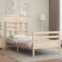 vidaxl estructura de cama con cabecero madera maciza 100x200 cm