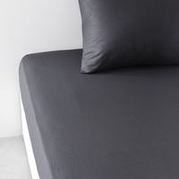sabana bajera ajustable 100 algodon calidad 144 hilos en colores lisos carbon 135x200cm