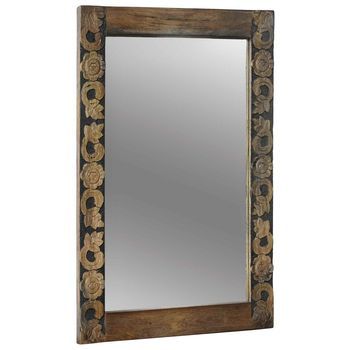 Espejo De Pared Rectangular Madera De Nogal Marrón 70 X 50 Cm Vidaxl