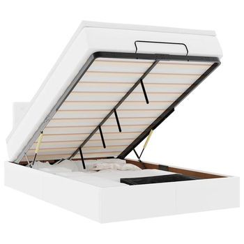 Estructura Cama Otomana Colchón Blanco Puro 120x200cm Vidaxl