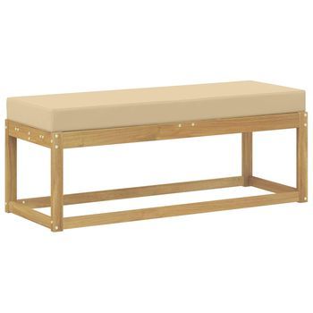 Banco De Taburete Exterior Con Cojín Blanco 115 X 43 X 45 Cm Vidaxl