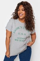 yours camiseta algodon gris jaspeado downtown mujer curvy y tallas grandes yours