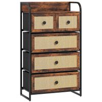 cajonera de tela 58x29x99 cm marronrustico