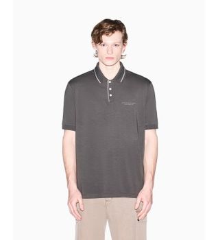 A|X Armani Exchange para hombre. XM001557AF10363M8317 Polo Combi gris (L), Casual, Algodón, Manga corta