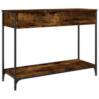 mesa consola  mesa de entrada  mesa auxiliar madera contrachapada roble ahumado 100x345x75 cm