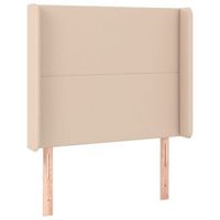 cabecero con orejas cuero sintetico capuchino 103x16x118128 cm vidaxl