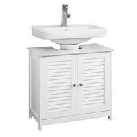 mueble para debajo del lavabo armario de bano de suelo 2 estante y 2 puertas correderas