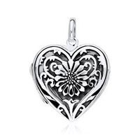 relicario corazon genciana de plata 925 grabable