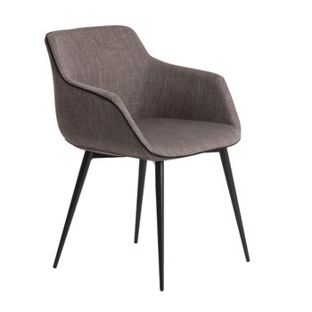 Sillón comedor gris y ribetes negros