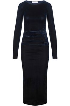 vestido ajustado de terciopelo navy m