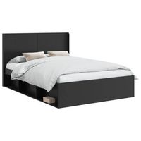 cama matrimonial  cama para adulto  estructura de cama con almacenamiento y cabecero negro