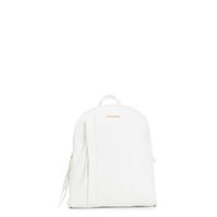 mochila con bolsillo y cremallera asa con enhebrado white