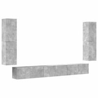 set de muebles de tv  muebles de salon 7 pzas madera contrachapada gris hormigon cfw85273