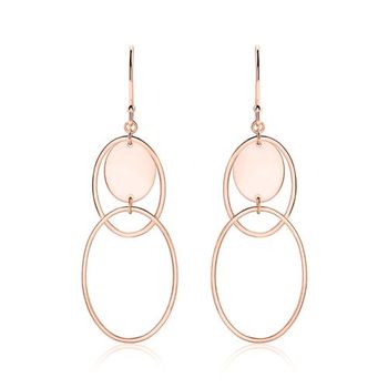 Pendientes de mujer de plata 925, chapados en oro rosa