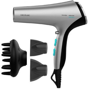 Secador De Pelo Bamba Ionicare 5320 Flashlook Black. Potencia 2200 W, Ion Real, 2 Boquillas, Difusor, Haircare, Función Aire Frío, 2.5 M Cable, 3 Temperaturas, 2 Velocidades