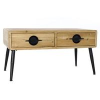 mesa centro abeto metal 100x50x525 natural marron