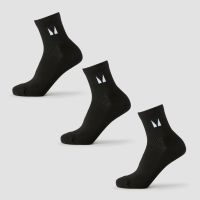 calcetines tobilleros de correr de mp paquete de 3 pares - negros - uk 6-8